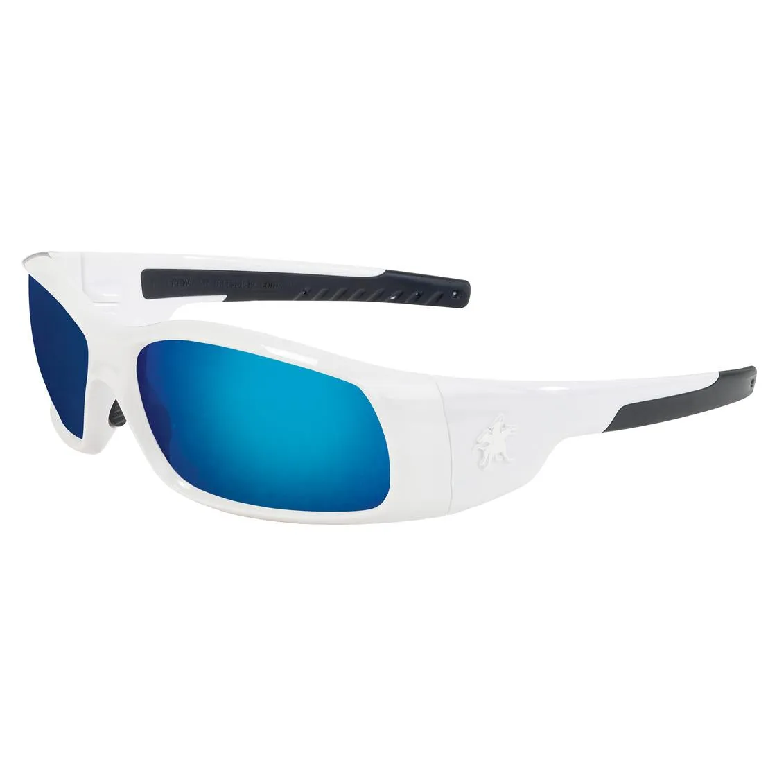 MCR Safety Swagger SR1 Safety Glasses - White Frame - Blue Mirror Lens - SR128B