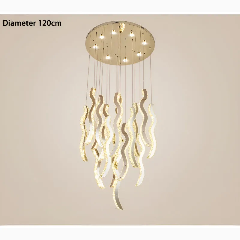 Menaggio | Gold Crystal Wave Light Fixture