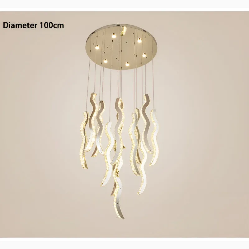 Menaggio | Gold Crystal Wave Light Fixture