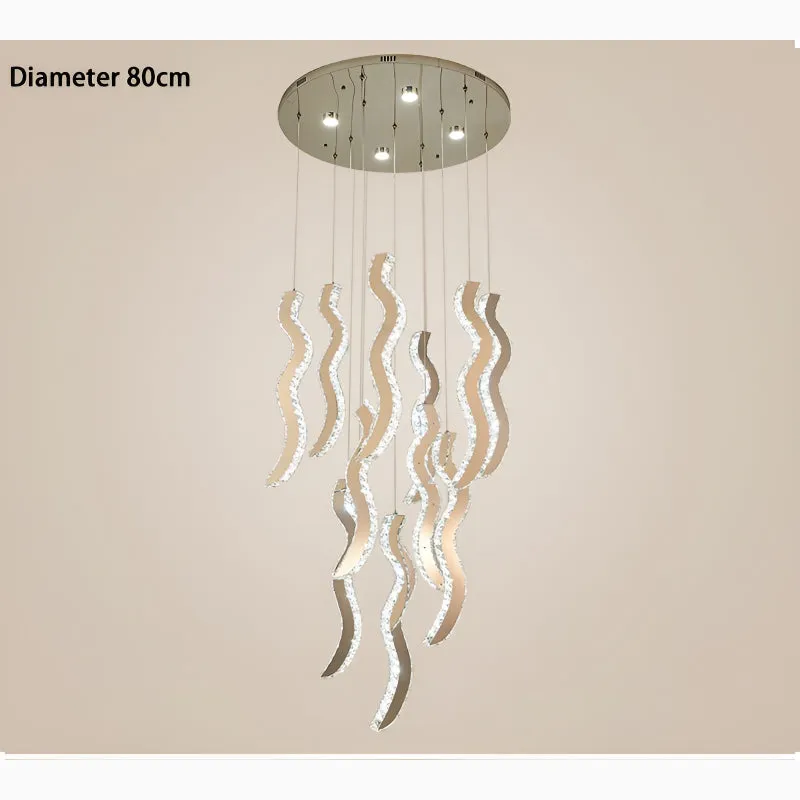 Menaggio | Gold Crystal Wave Light Fixture