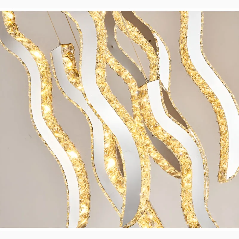 Menaggio | Gold Crystal Wave Light Fixture