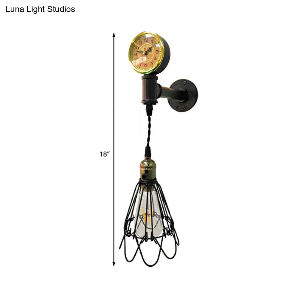 Metal Farmhouse Wall Sconce with Aged Brass Finish and Corridor Gauge