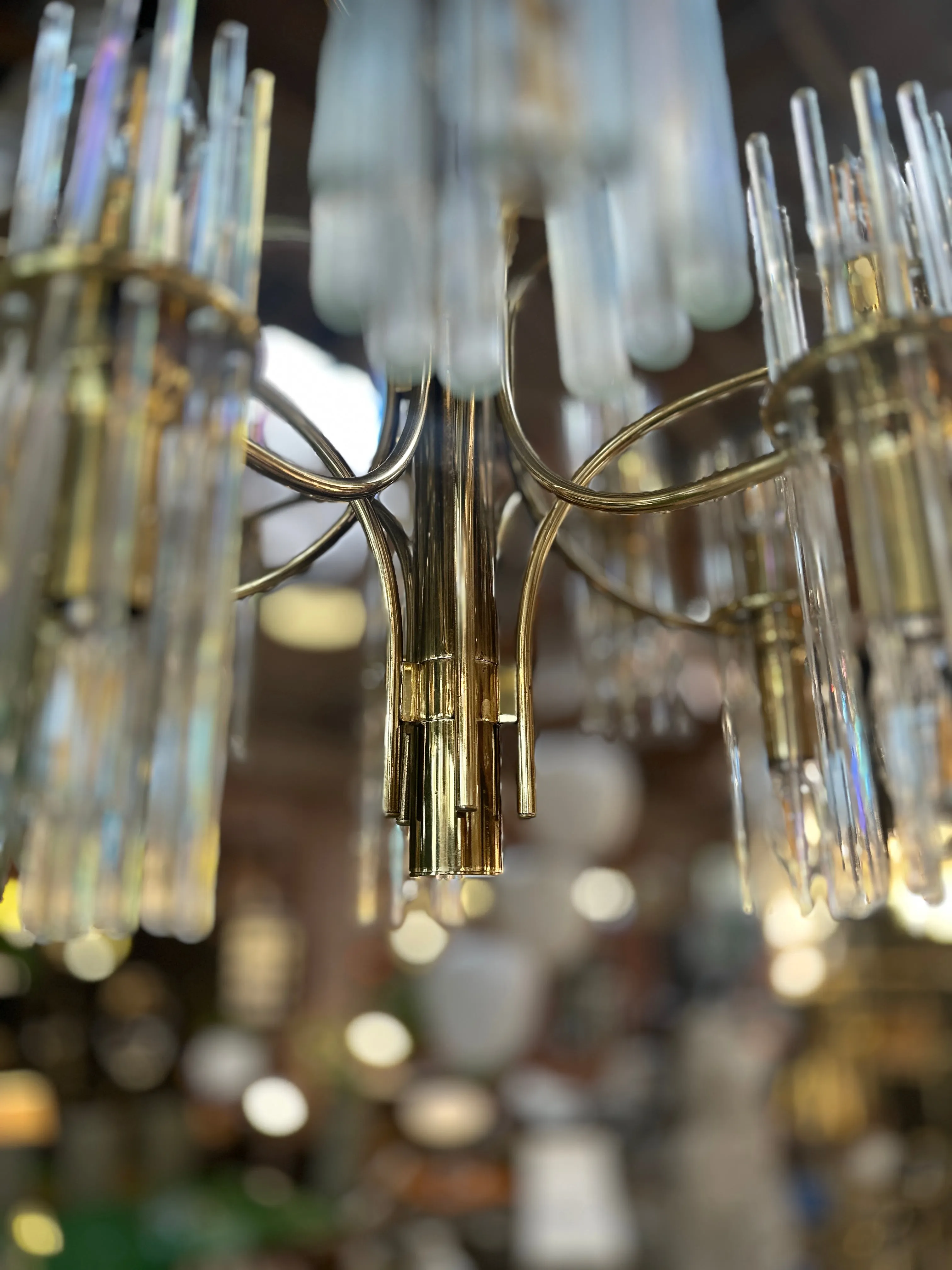 Mid Century Italian Chandelier by Gaetano Sciolari 1970s