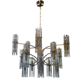 Mid Century Italian Chandelier by Gaetano Sciolari 1970s