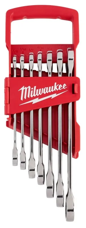 Milwaukee 48-22-9406 Wrench Set, 7-Piece, Alloy Steel, Chrome, Specifications: SAE Measurement System, I-Beam Handle :SET: QUANTITY: 1