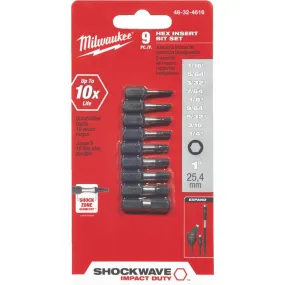 Milwaukee Shockwave Hex Insert Impact Screwdriver Bit Set (9-Piece)