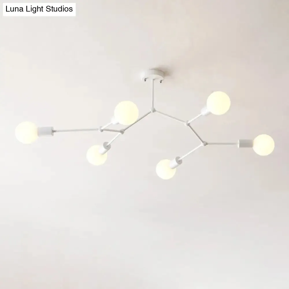 Minimalist Molecular Metal Chandelier: Stylish Living Room Lighting