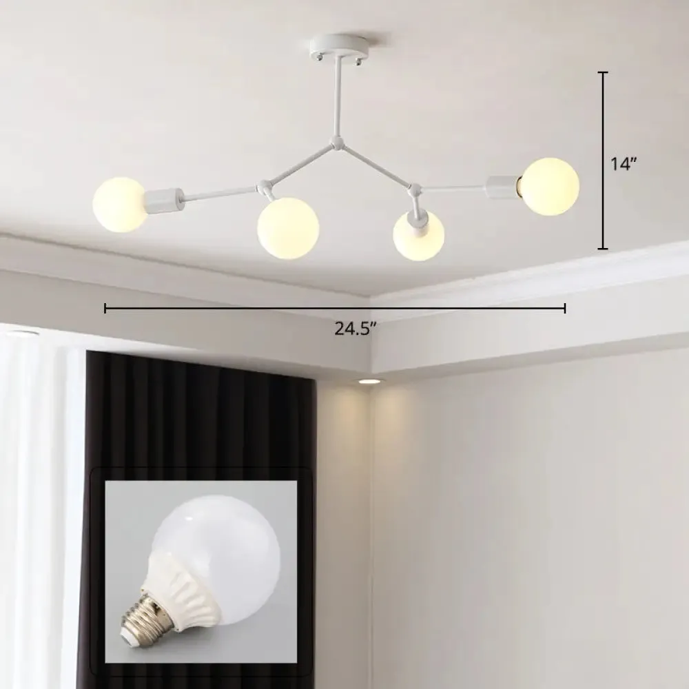 Minimalist Molecular Metal Chandelier: Stylish Living Room Lighting