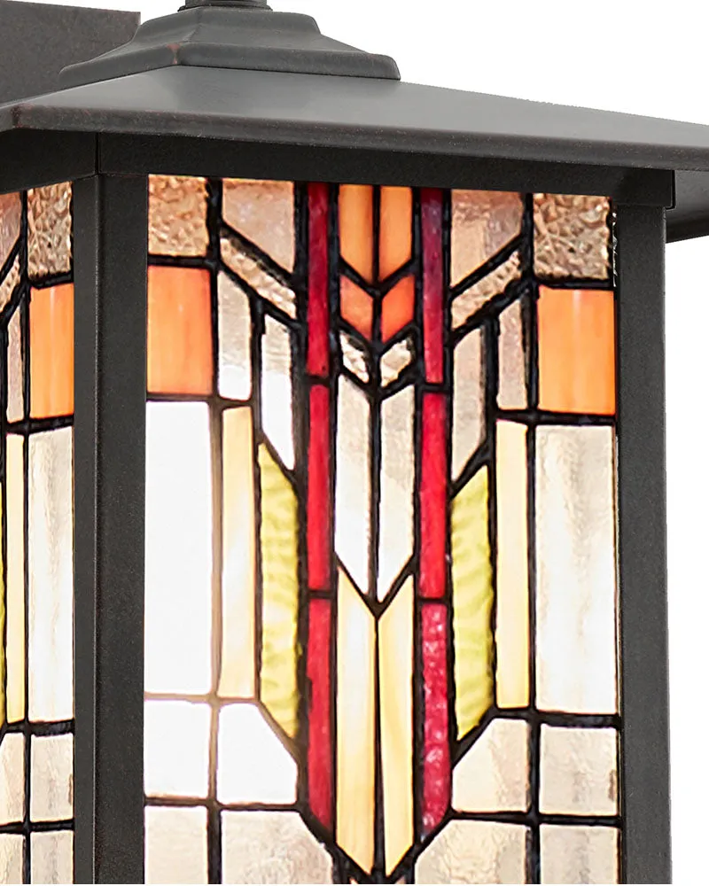 Mission Craftsman Stained Glass Wall Sconce - Edward