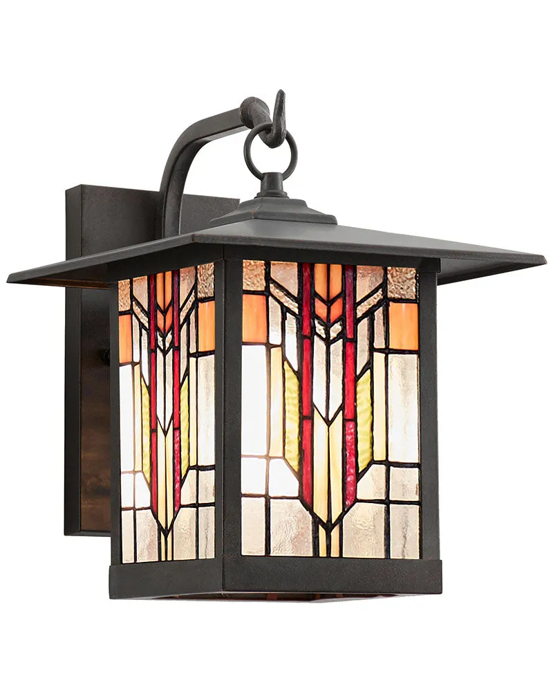 Mission Craftsman Stained Glass Wall Sconce - Edward