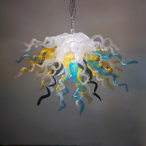 Modern Art Multi Color Blown Glass Lamp Handblown Glass Chandelier