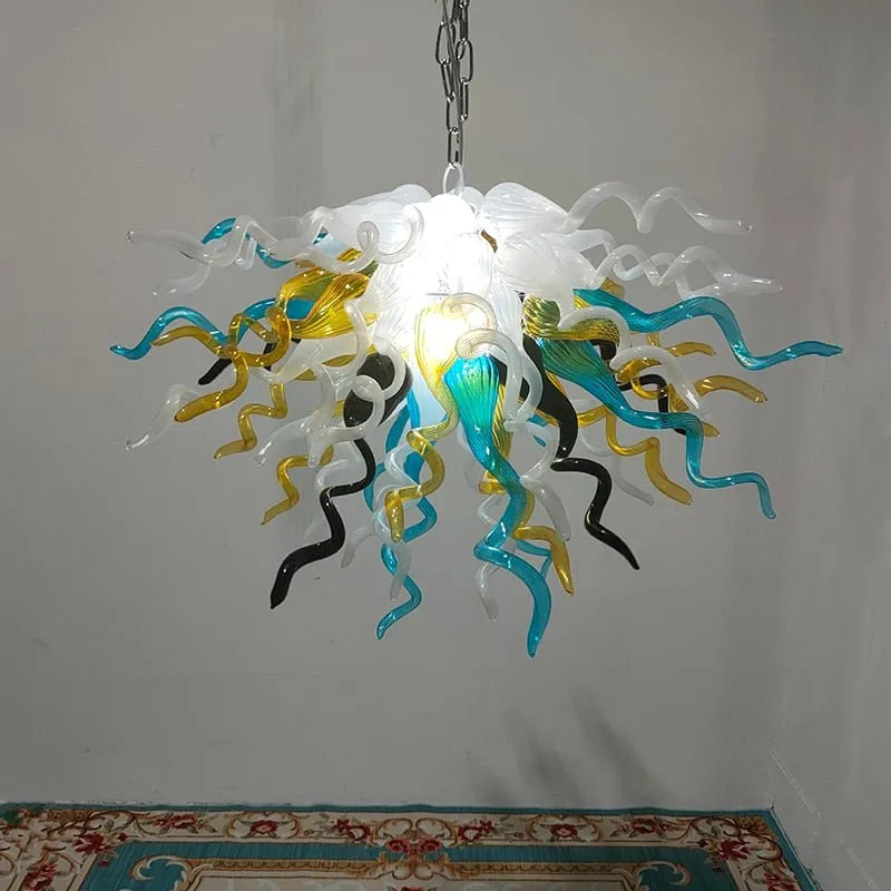 Modern Art Multi Color Blown Glass Lamp Handblown Glass Chandelier