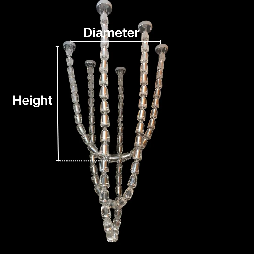 Modern Crystal Bullet  Necklace Chain Chandelier for Living Room/Staircase/Foyer/Hotel/Restaurant