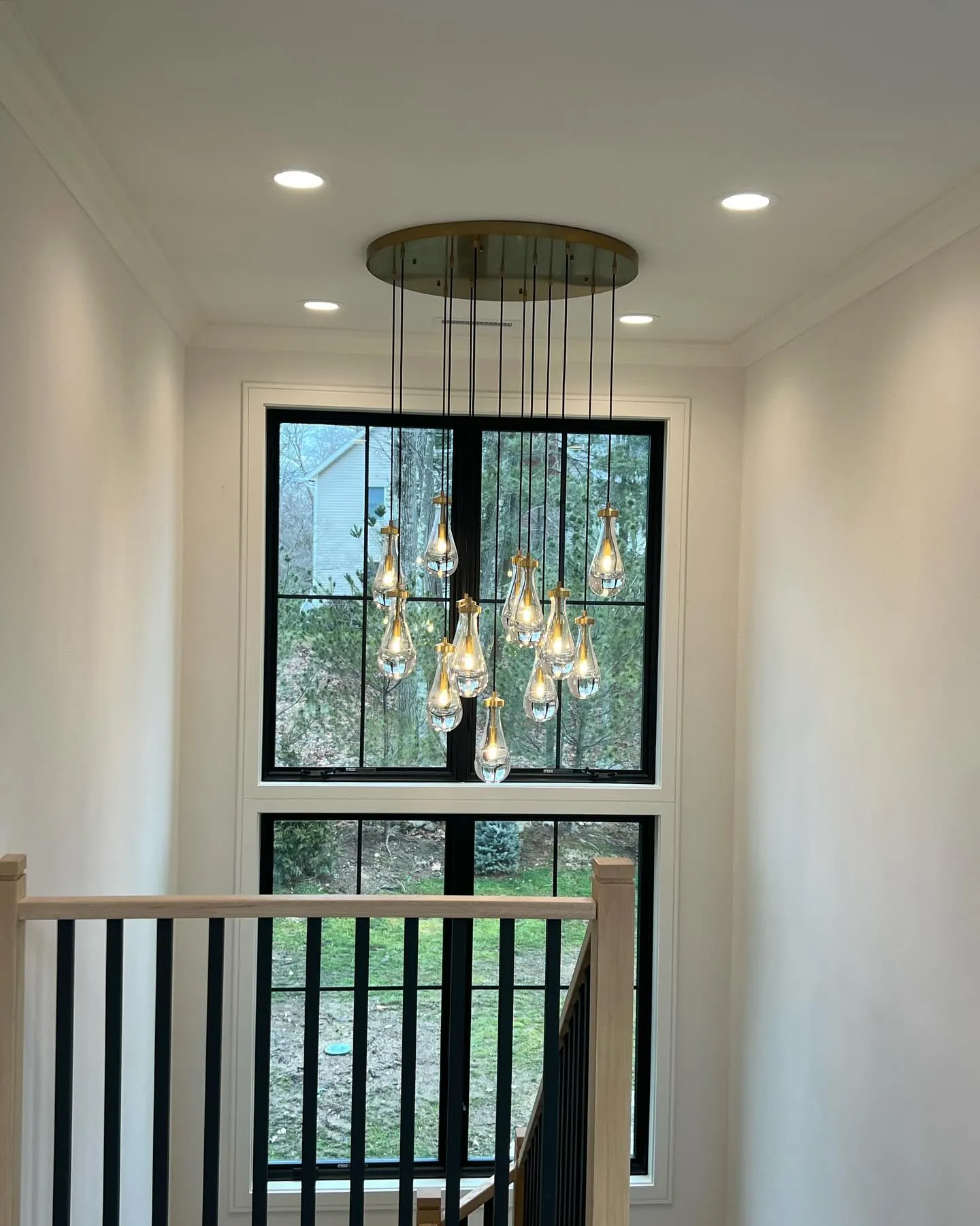 Modern Floating Raindrop Chandelier for Living Room/Staircase/Foyer