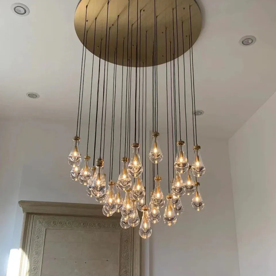 Modern Floating Raindrop Chandelier for Living Room/Staircase/Foyer