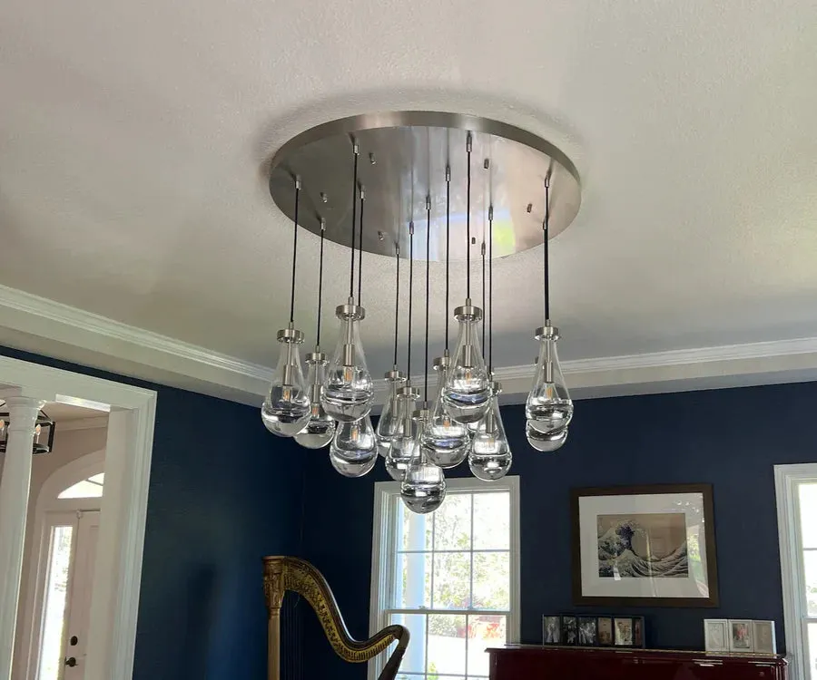 Modern Floating Raindrop Chandelier for Living Room/Staircase/Foyer