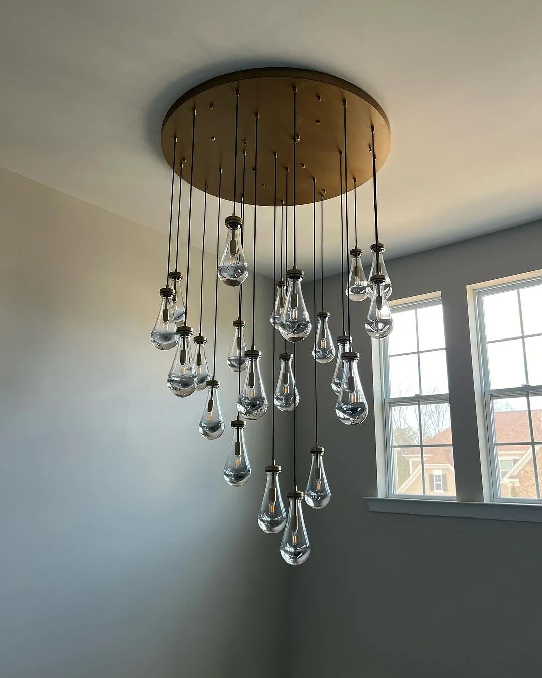 Modern Floating Raindrop Chandelier for Living Room/Staircase/Foyer