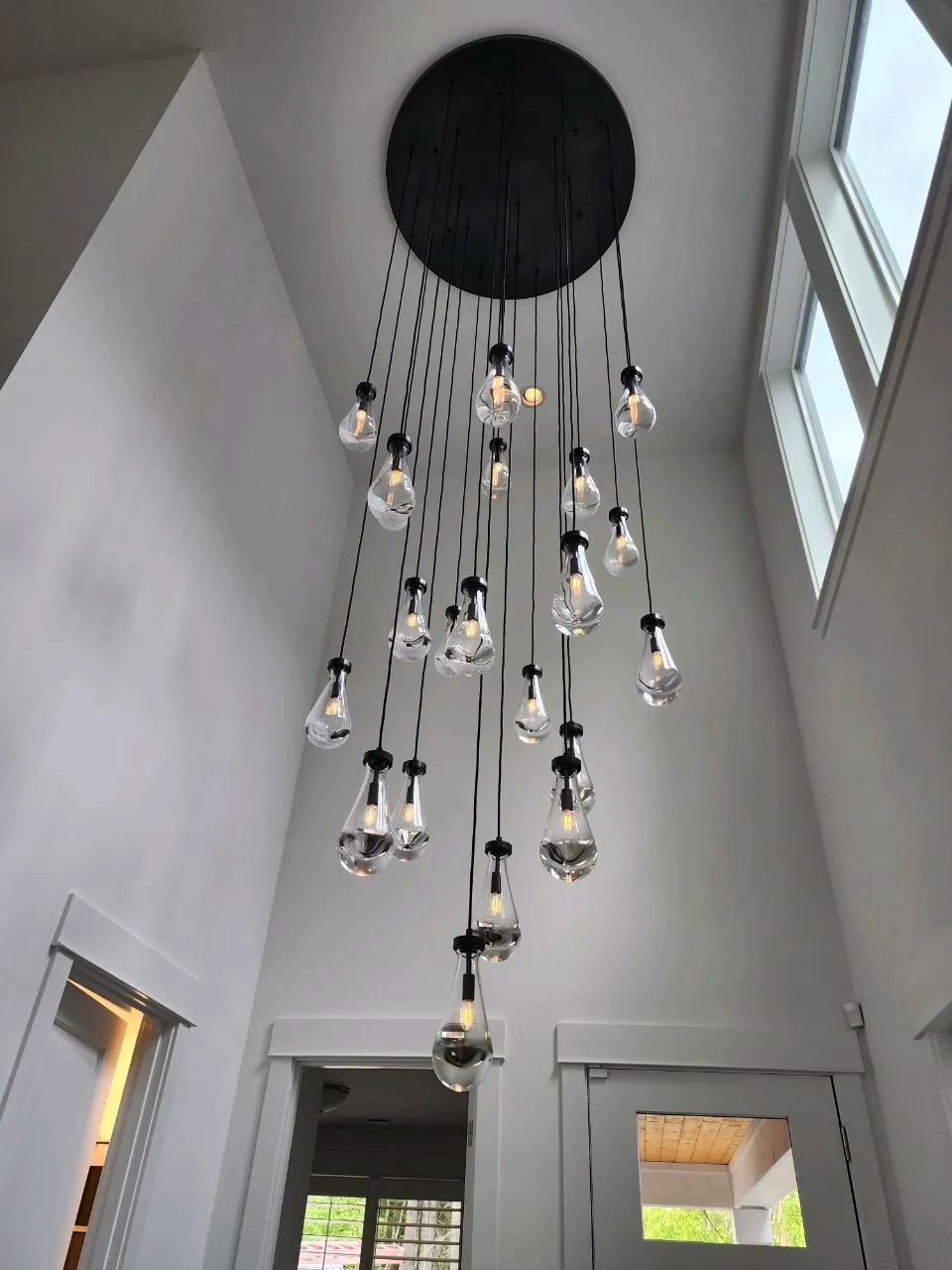 Modern Floating Raindrop Chandelier for Living Room/Staircase/Foyer