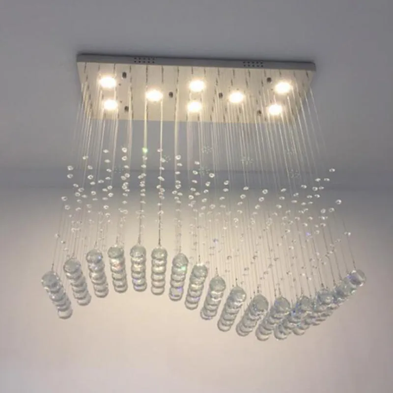 Modern LED Rectangle K9 Crystal Chandeliers