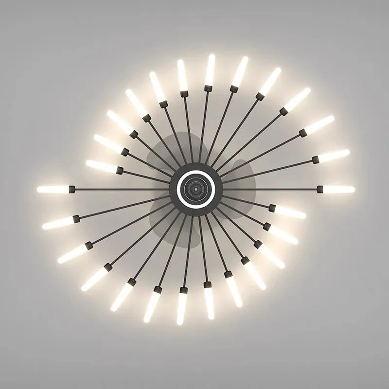 Modern Low-Profile Firework Ceiling Fan with Light