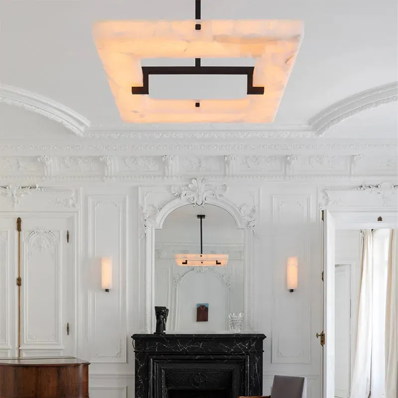 Modern Square Alabaster Chandelier for Living Room/Bedroom