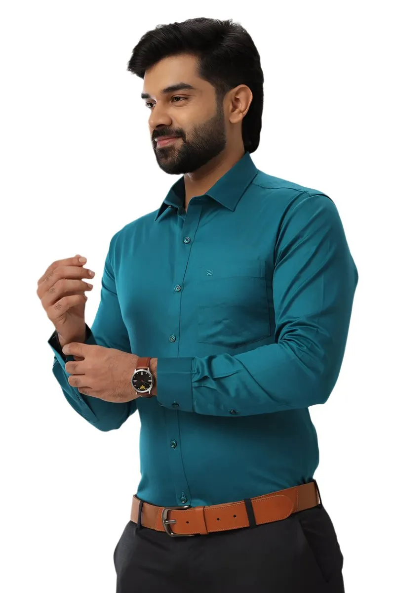 Monti - Peacock Blue Formal Shirts for Men | Ariser