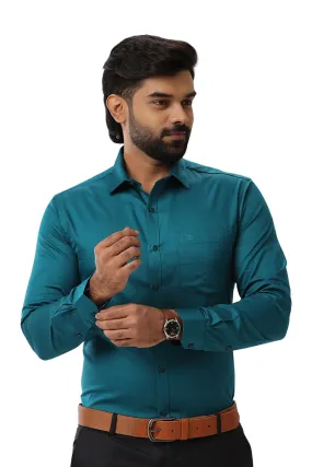 Monti - Peacock Blue Formal Shirts for Men | Ariser