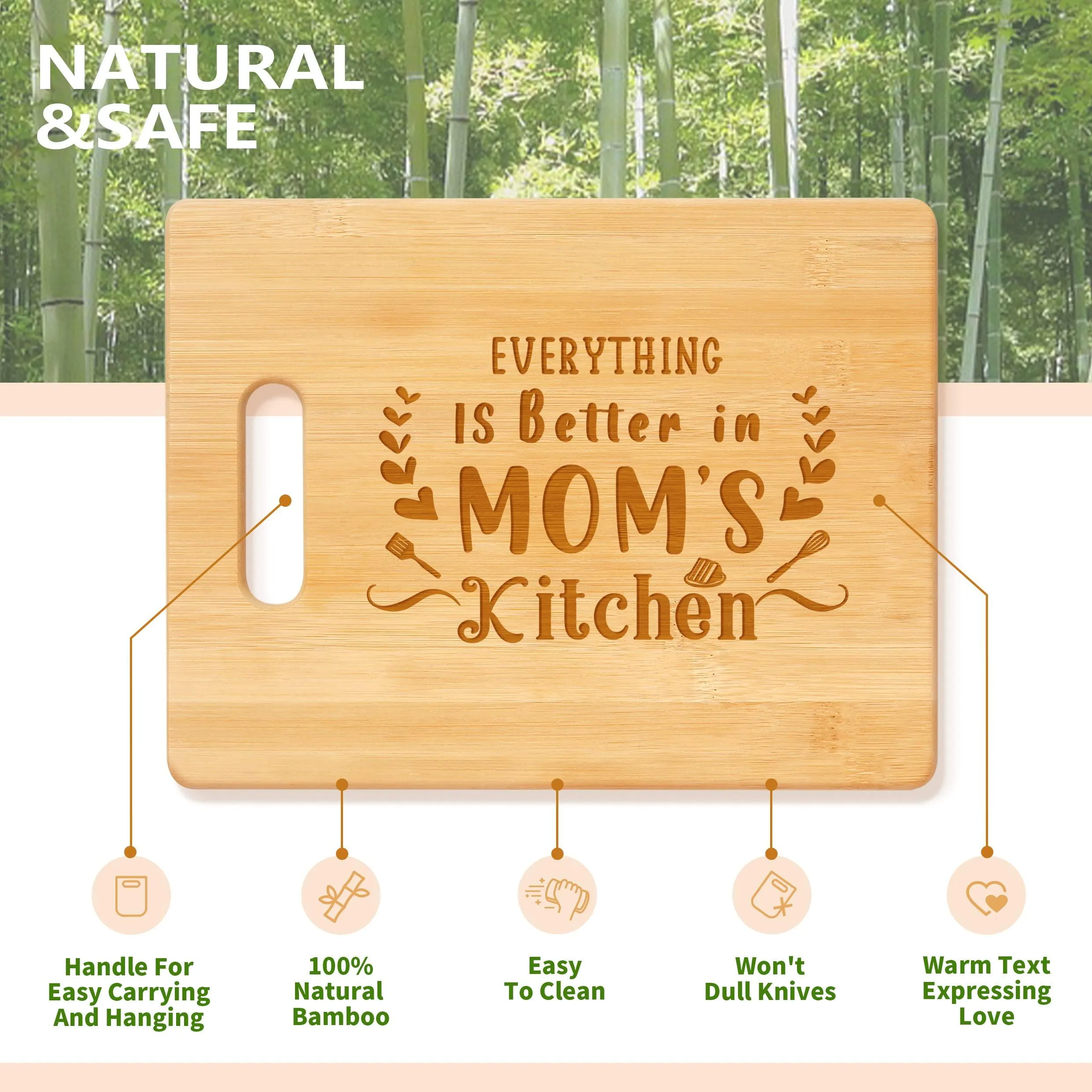 Mother's day Gift Bamboo Cutting Board