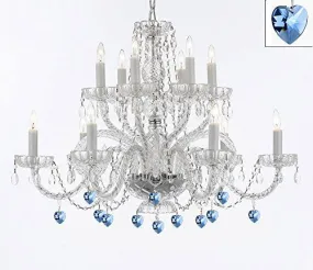 Murano Venetian Style All Empress Crystal (Tm) Chandelier With Blue Crystal - A46-B85/385/6 6