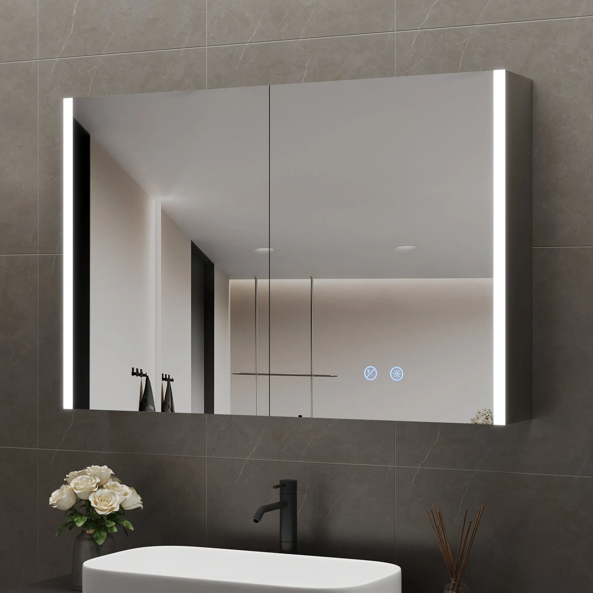 Mutiple Type of Doors Rectangular Bathroom Medicine Cabinet, with Mirror With Multiple Types