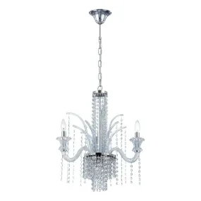 Nava 23 in. 3 Lights Chandelier Chrome Finish