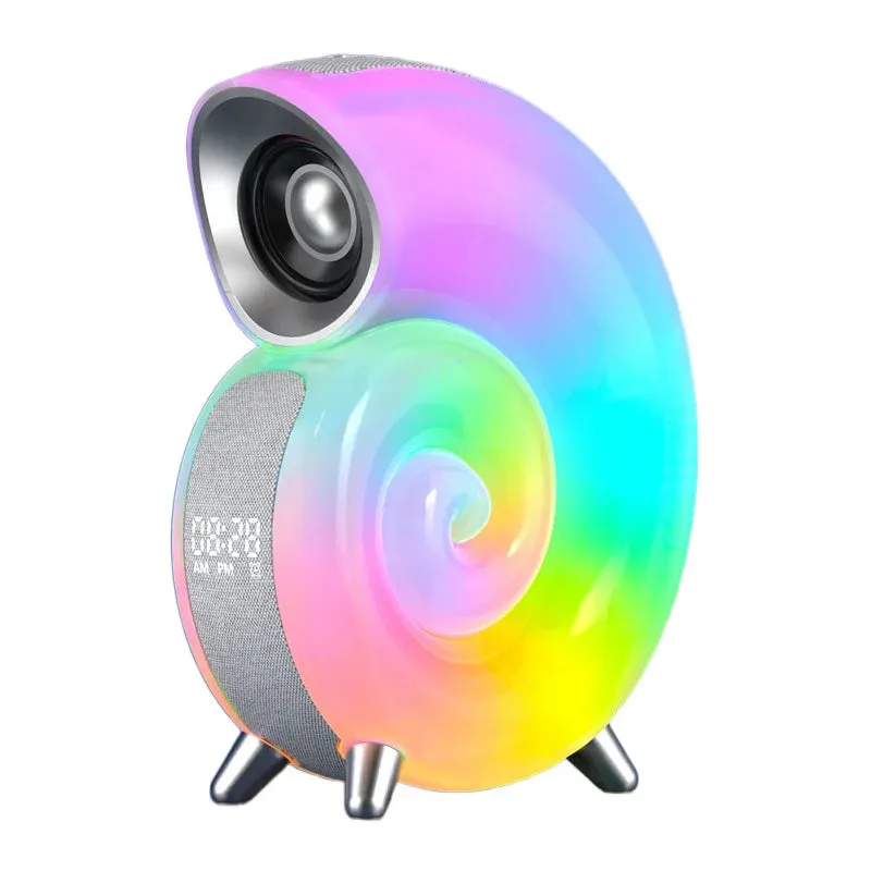 NEW APP Control RGB Atmosphere Night Light Conch Bluetooth Speaker Music , Natural Sleep Aid Alarm Clock Room Decoration