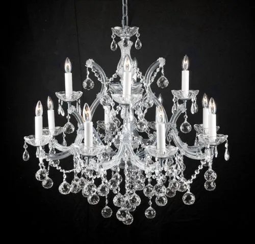 New Lighting Chandelier W/ Crystal Balls 28 X 30 - A83-Silver/Balls/21532/12 1