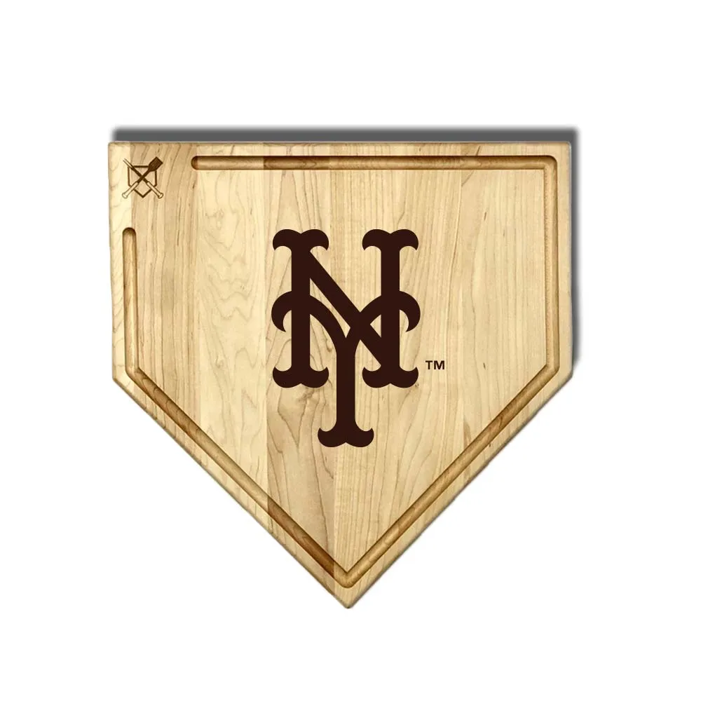 New York Mets Home Plate Cutting Boards | Multiple Sizes | Multiple Designs