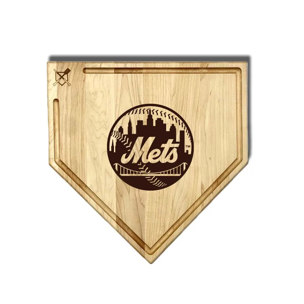 New York Mets Home Plate Cutting Boards | Multiple Sizes | Multiple Designs