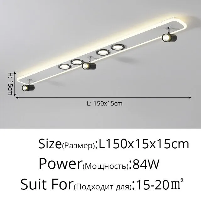 No Main Light Living Room Chandeliers Track Spotlight Surface Installation Minimalist Home Front Desk Long Strip Ceiling Lamp