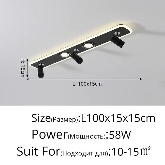 No Main Light Living Room Chandeliers Track Spotlight Surface Installation Minimalist Home Front Desk Long Strip Ceiling Lamp