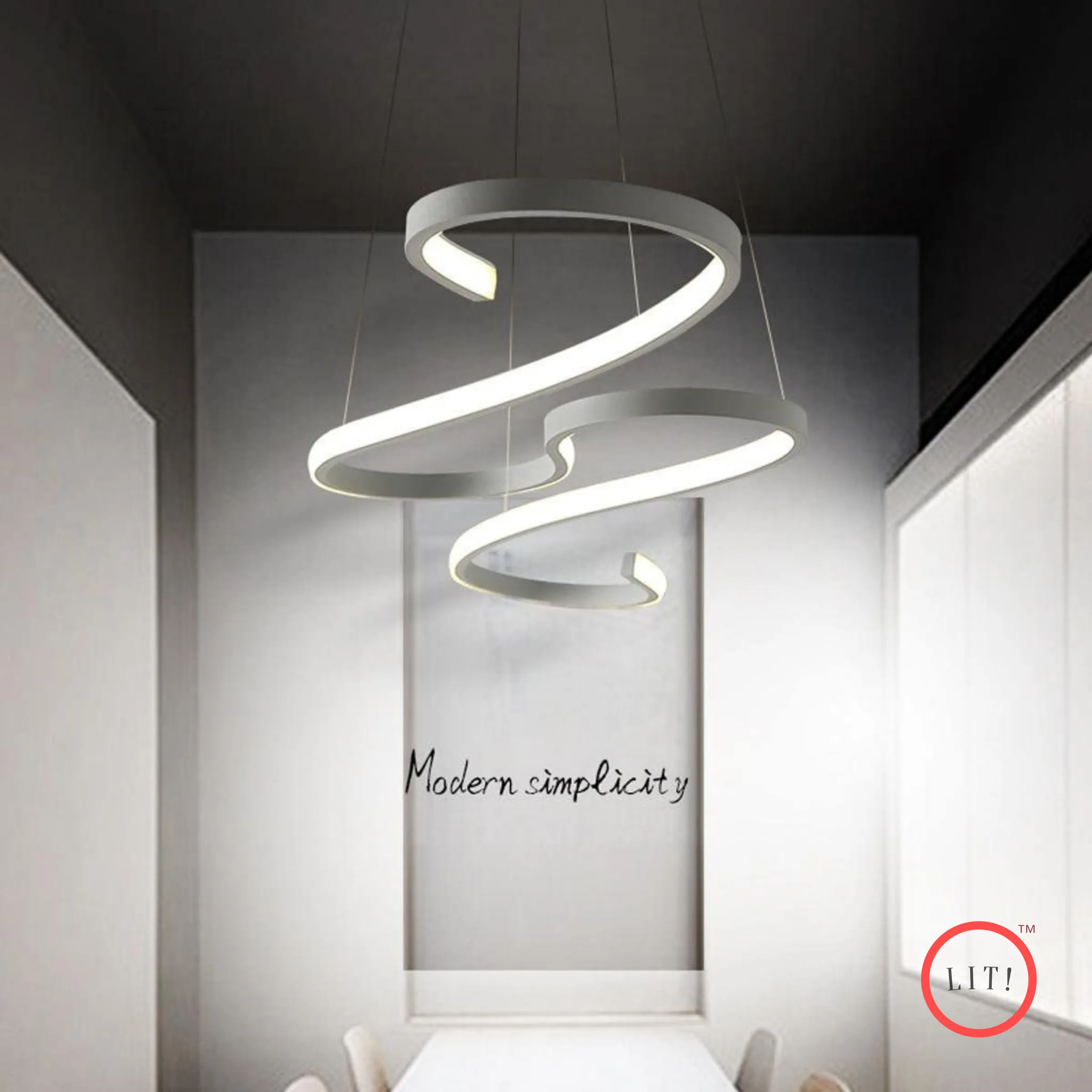 Nordic Modern Wavy LED Chandelier