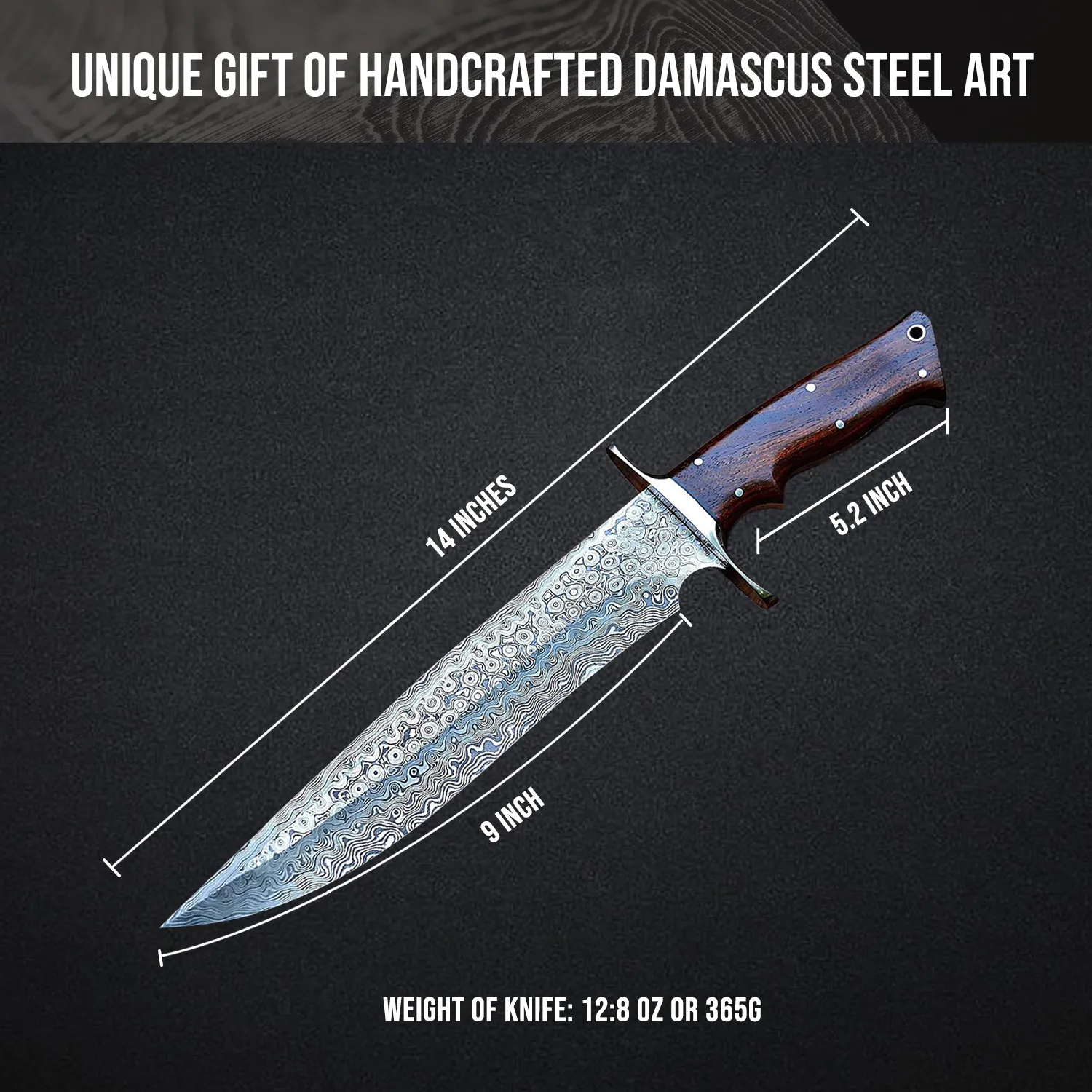 Patriot Damascus Hunting Knife