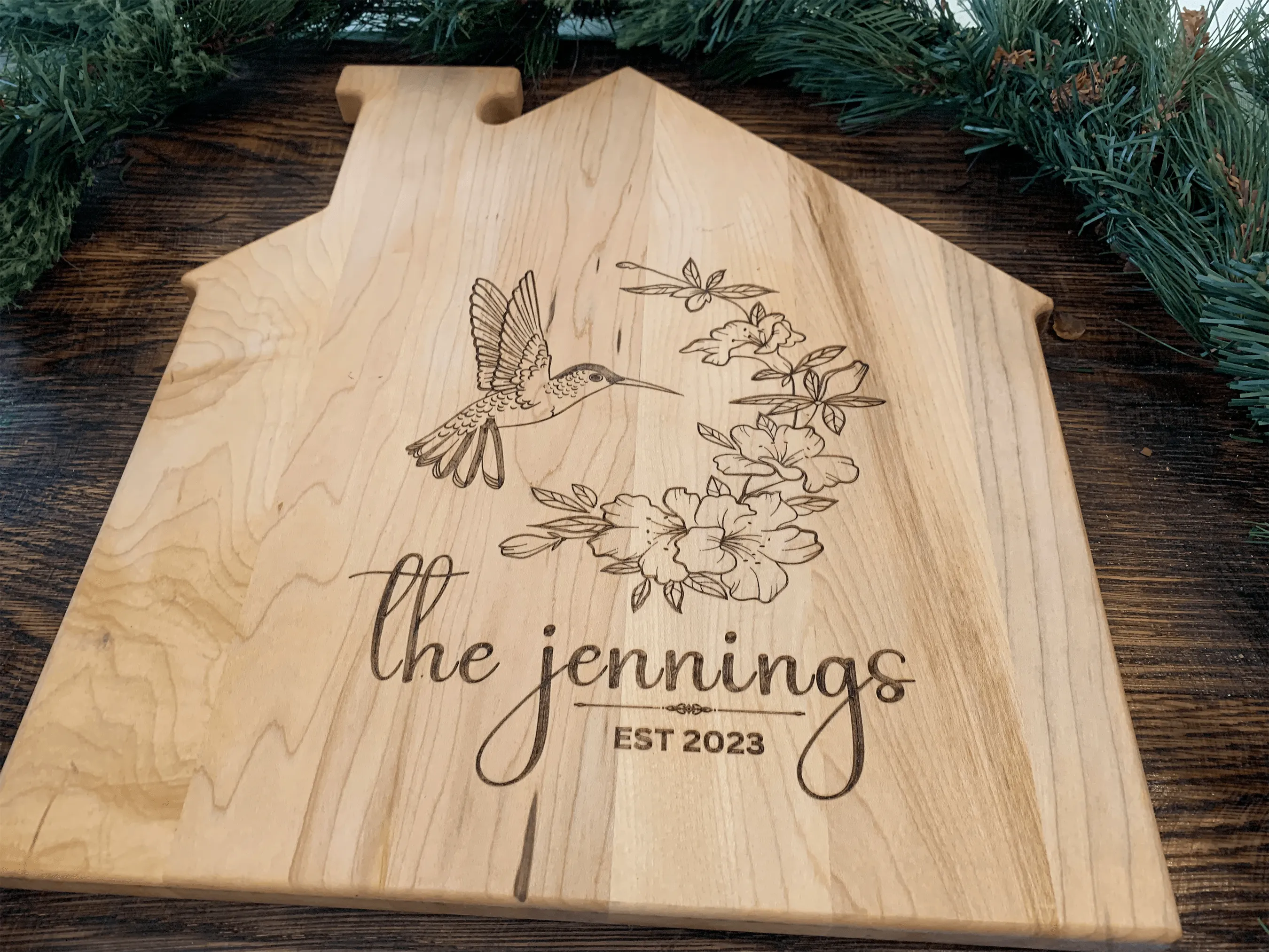 Personalized House Shaped Cutting Board