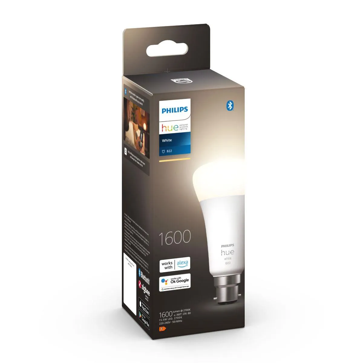 Philips Hue B22 A67 White Bluetooth Bulb 100W