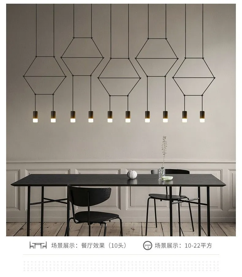 Postmodern Long Chandelier Led Wireflow Chandeliers