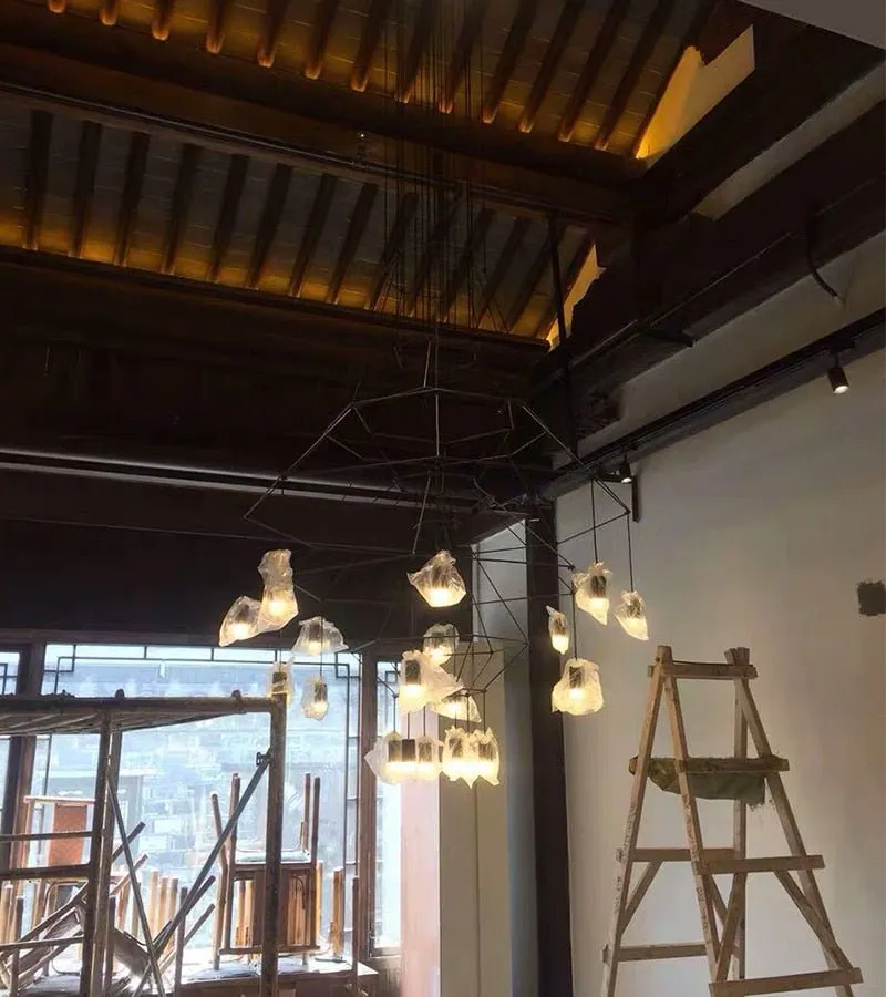 Postmodern Long Chandelier Led Wireflow Chandeliers