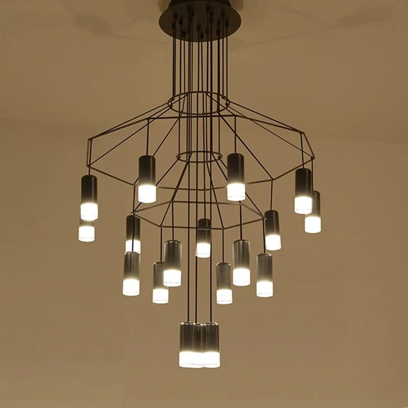 Postmodern Long Chandelier Led Wireflow Chandeliers