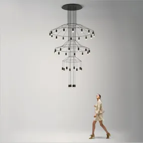 Postmodern Long Chandelier Led Wireflow Chandeliers