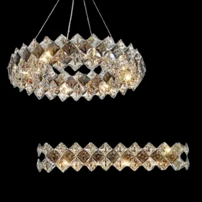 Prismatic Crystal Chandelier For Living Room Dining Room Ceiling Light