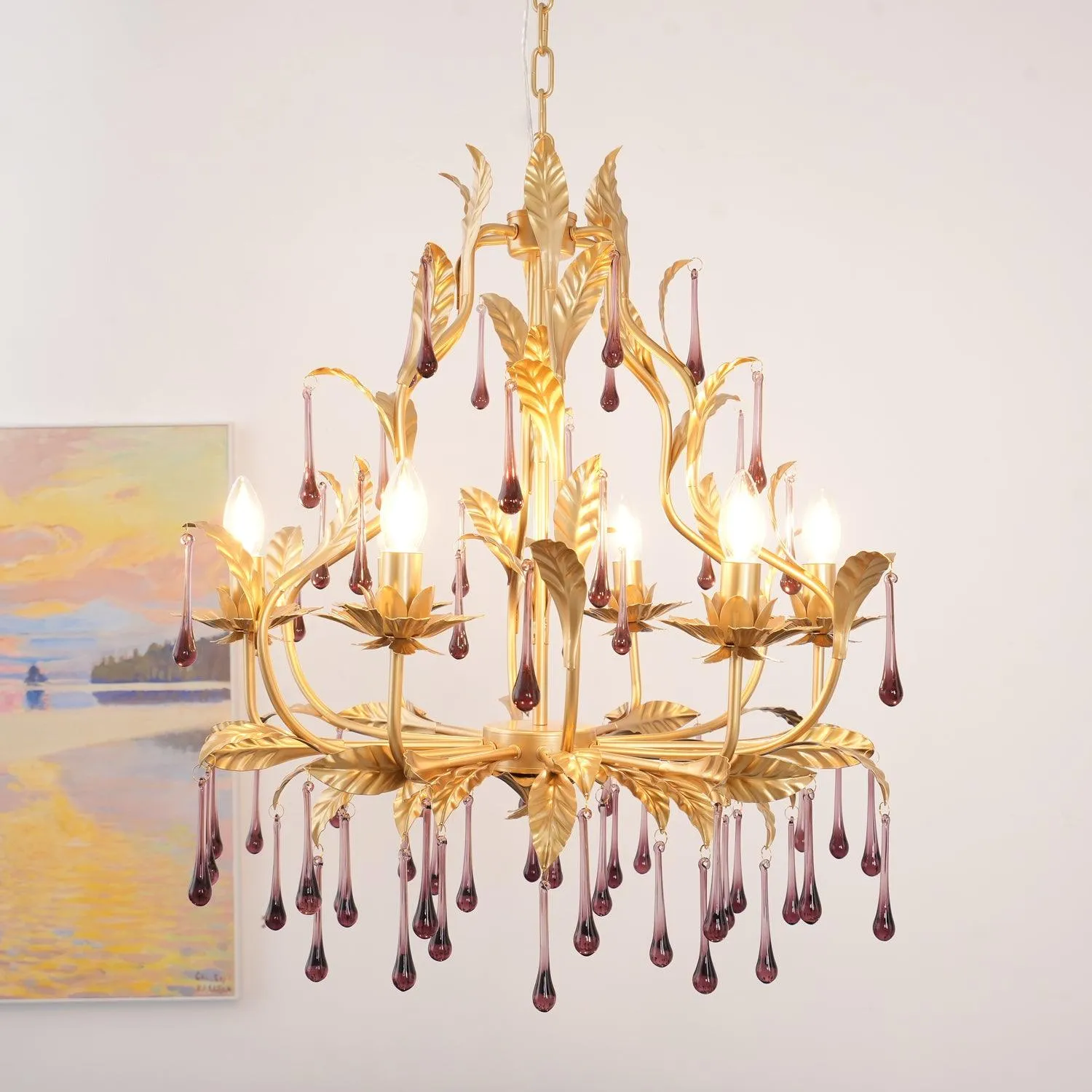 Purple Murano Chandelier