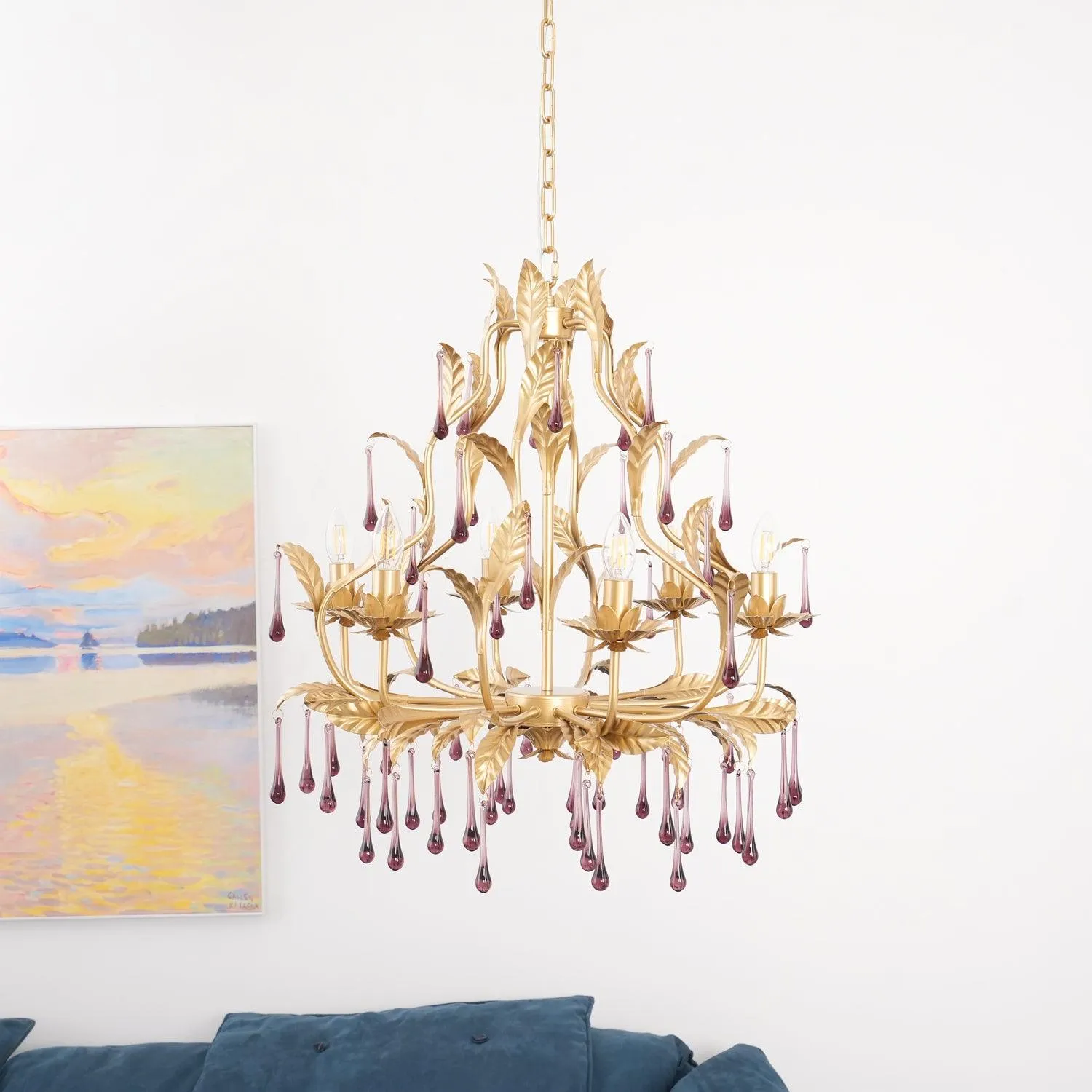 Purple Murano Chandelier