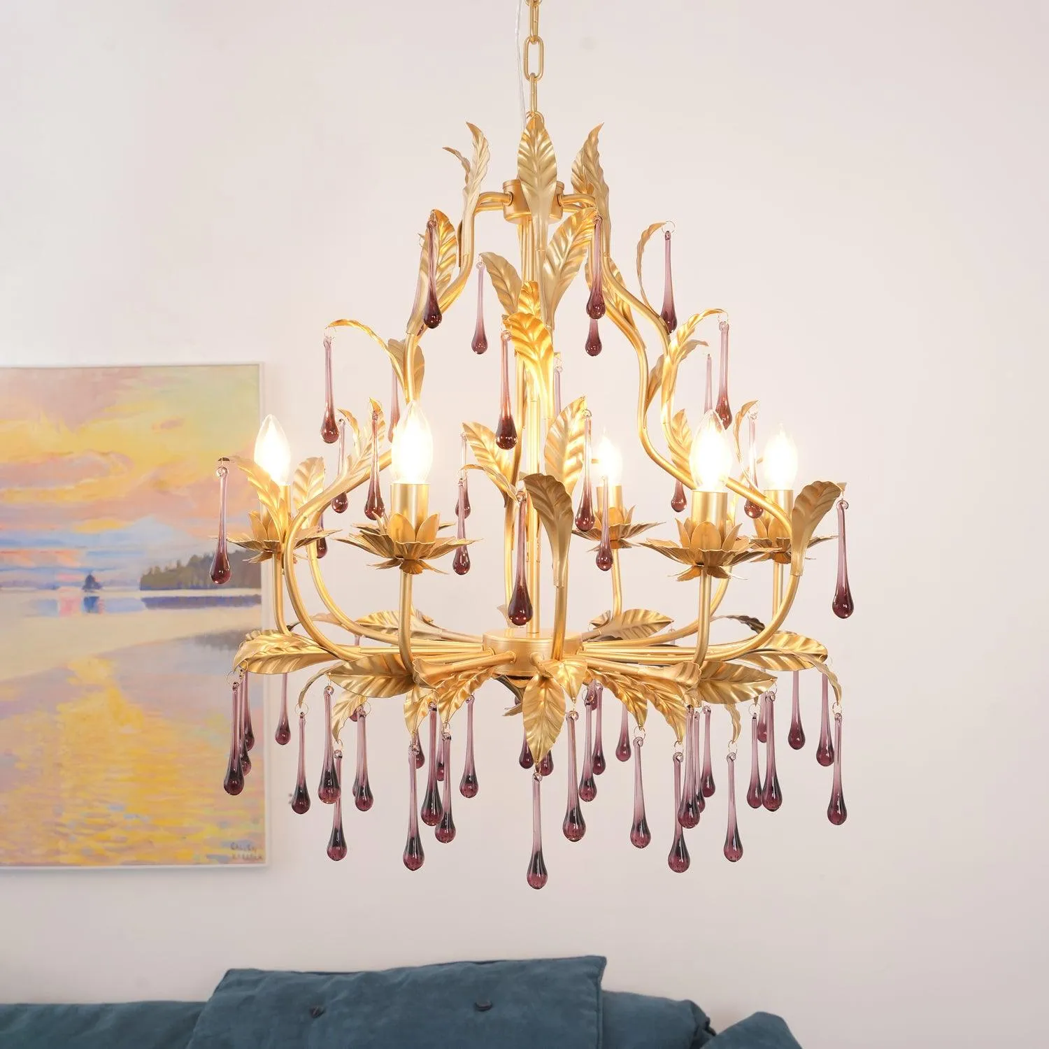 Purple Murano Chandelier