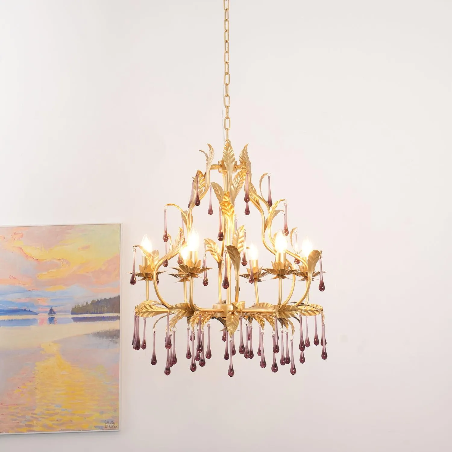 Purple Murano Chandelier